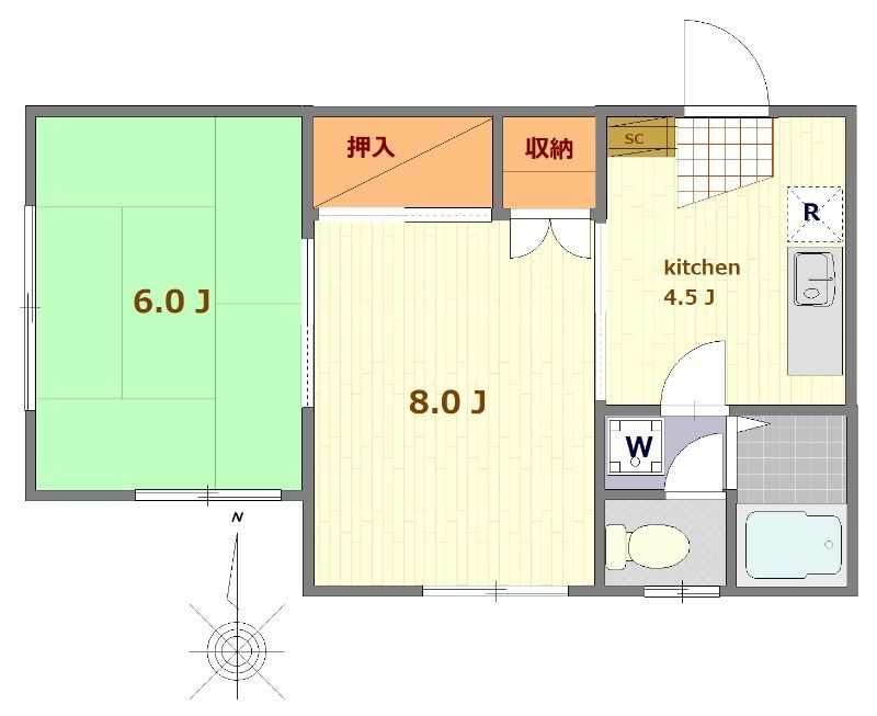 ハイムなでしこ 102号室 間取り