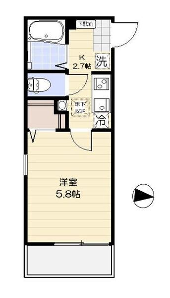 エルカーサ平和台 105号室 間取り