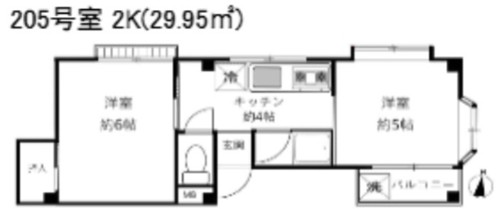 サンパティオ 205号室 間取り