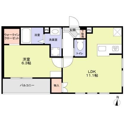 Ｐｒｕｎｉｅｒ（プルニエ） 101号室 間取り