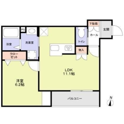 Ｐｒｕｎｉｅｒ（プルニエ） 102号室 間取り