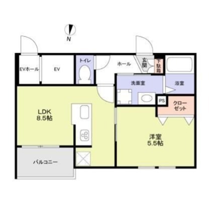 Ｐｒｕｎｉｅｒ（プルニエ） 104号室 間取り