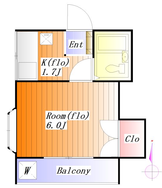 サンライズカネヨ氷川台A棟 105号室 間取り