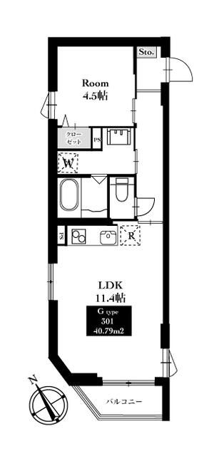 センチュリオン 301号室 間取り