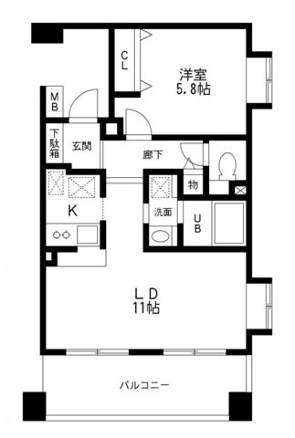 ブランシュール平和台 405号室 間取り