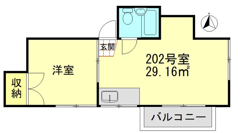 メゾン氷川台 202号室 間取り