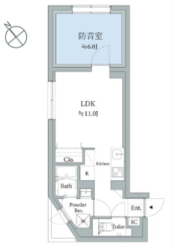 【防音マンション】ASTILE studio 練馬平和台 501号室 間取り