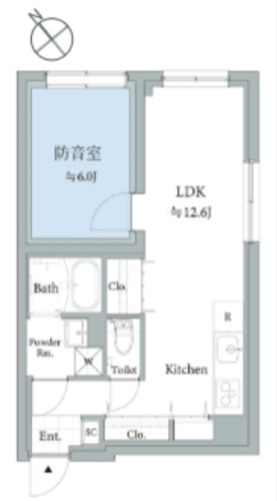 【防音マンション】ASTILE studio 練馬平和台 403号室 間取り