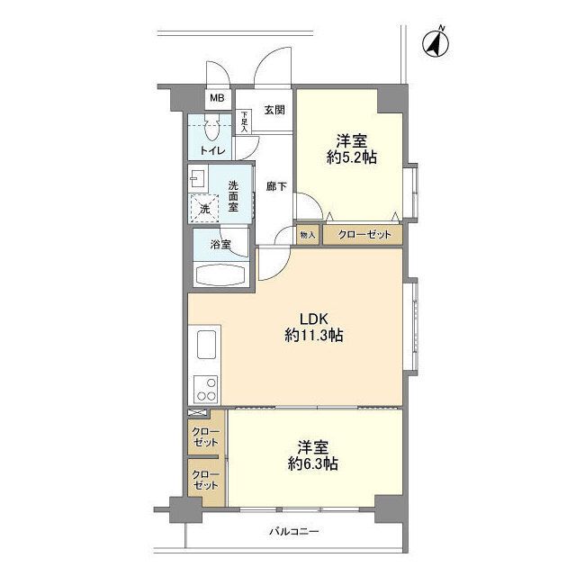 クリア氷川台 401号室 間取り