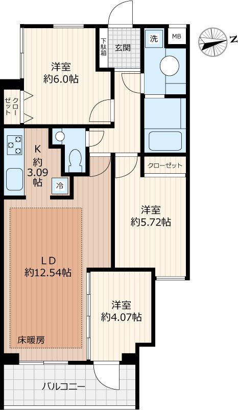 Ｂｅｖｅｒｌｙ　Ｈｏｍｅｓ　豊島園 104号室 間取り