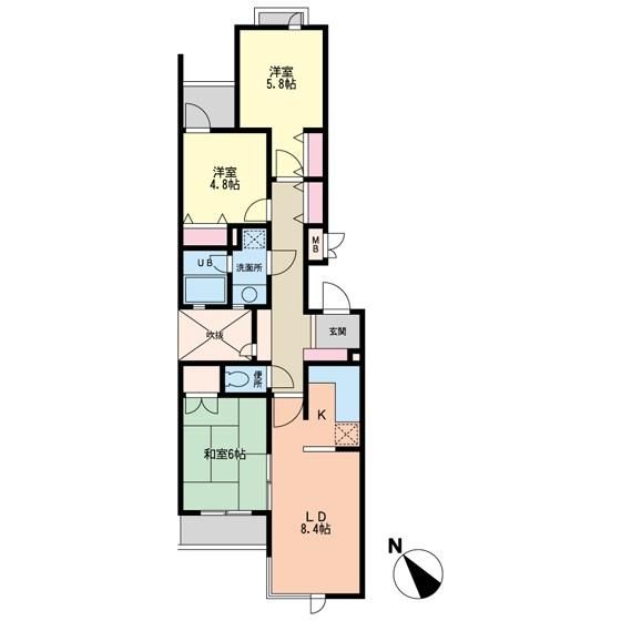 コスモプレイス氷川台 105号室 間取り