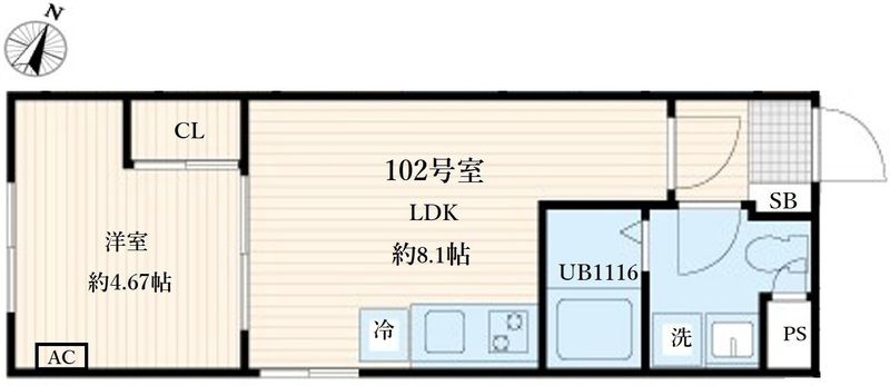 Aglaia要町 102号室 間取り