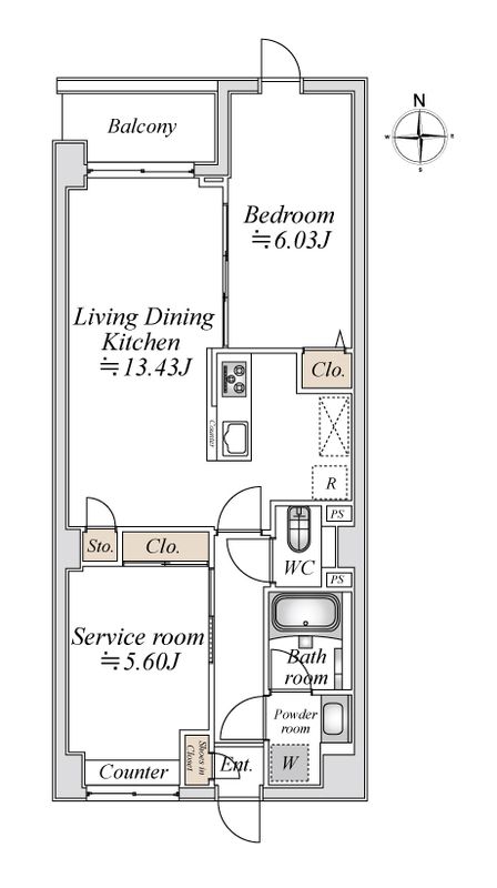 プライムガーデン赤塚 210号室 間取り