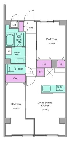 レジディア千川プレイス 105号室 間取り