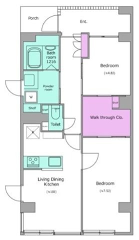レジディア千川プレイス 101号室 間取り