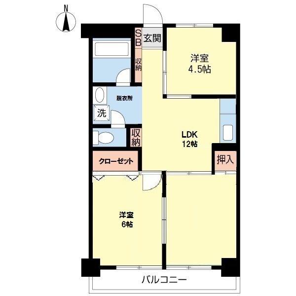 ユーパレス田柄 206号室 間取り