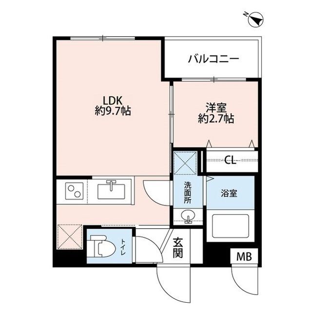 プレール・ドゥーク平和台 203号室 間取り