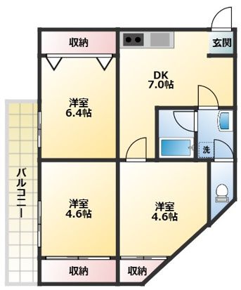 ドエルサンコートⅡ 201号室 間取り