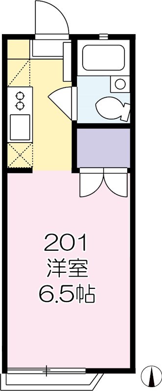 ジュネスK2 201号室 間取り