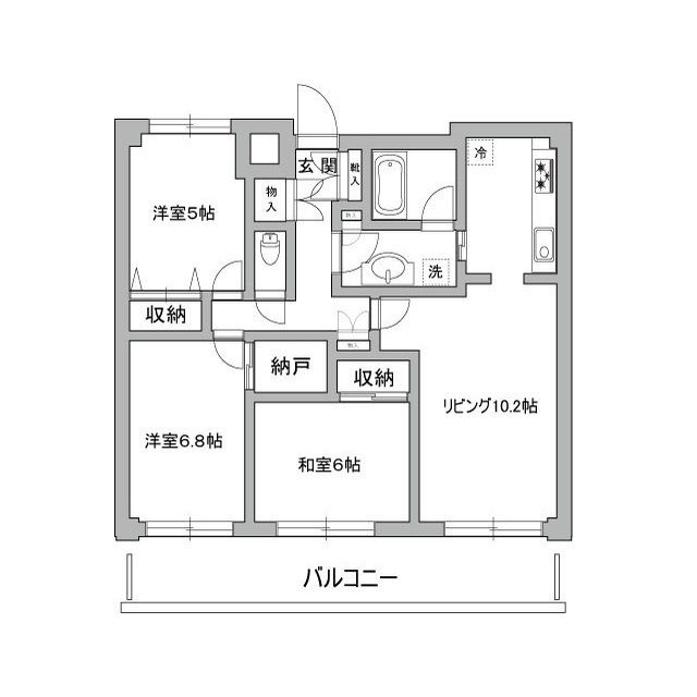 アソシエール練馬春日町 303号室 間取り