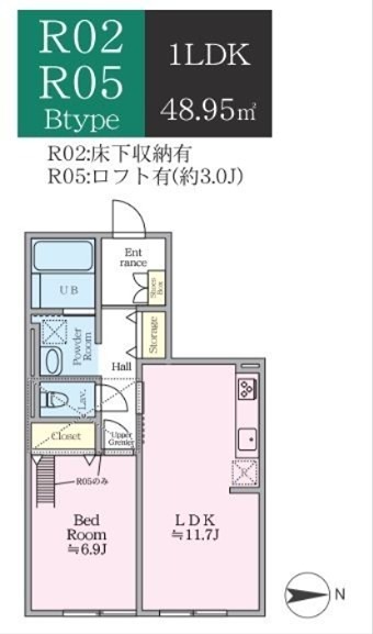 ティーリミテッド R05号室 間取り