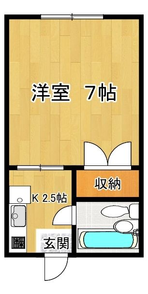 金川コーポ 102号室 間取り