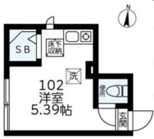ＣＡ氷川台 102号室 間取り