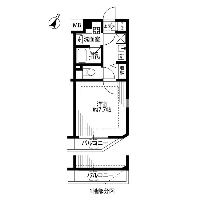 プレール・ドゥーク桜台 105号室 間取り