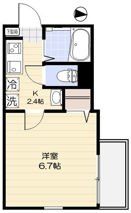 エルカーサ平和台 201号室 間取り