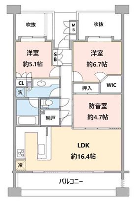 桜台パークホームズコンソート 706号室 間取り