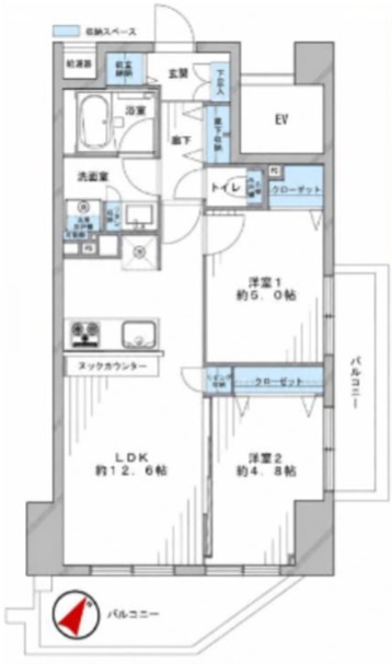 ディアハート小竹向原 201号室 間取り