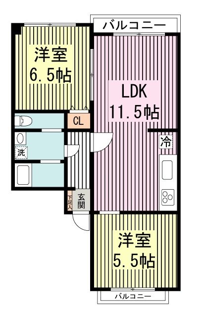 第２すずしろマンション 202号室 間取り