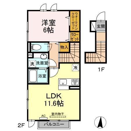 アンジュール氷川台 205号室 間取り