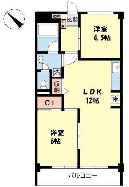 氷川台サンハイツ 403号室 間取り