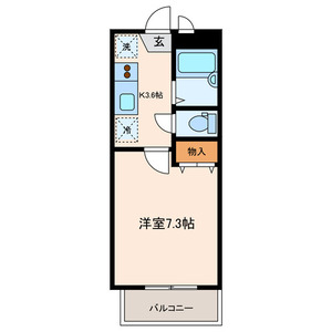 ザ ファースト プレイス 103号室 間取り