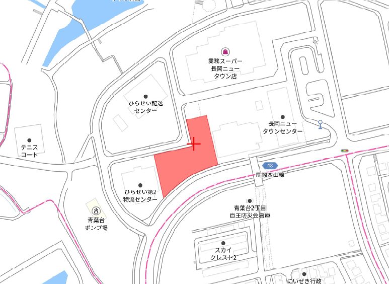 長岡市青葉台1丁目貸土地 玄関