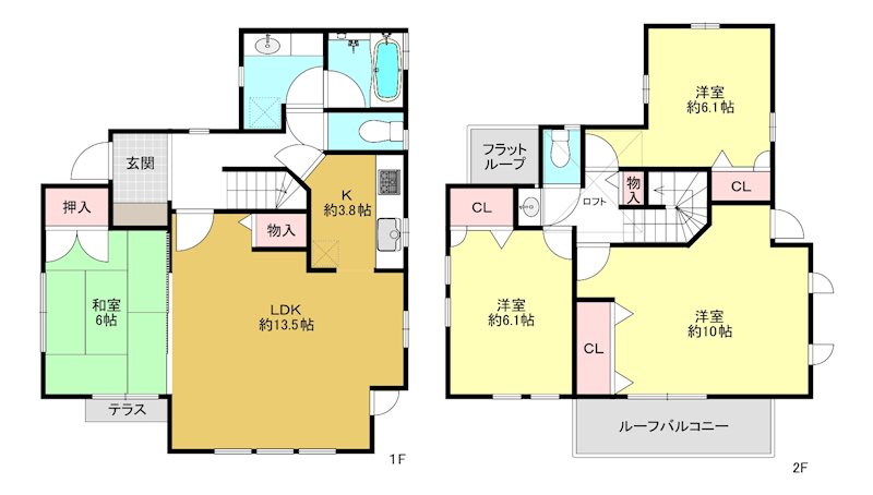 市ノ坪貸家A 間取り