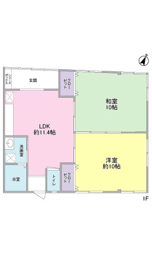 豊原町一戸建て1階 間取り
