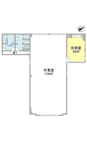 植草新聞店貸事務所 間取り