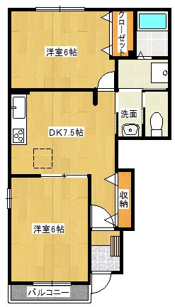 KCコーポ平山B 間取り