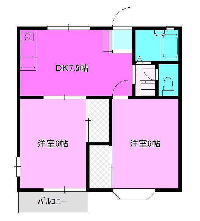 ハビテーション城山Ａ 101号室 間取り