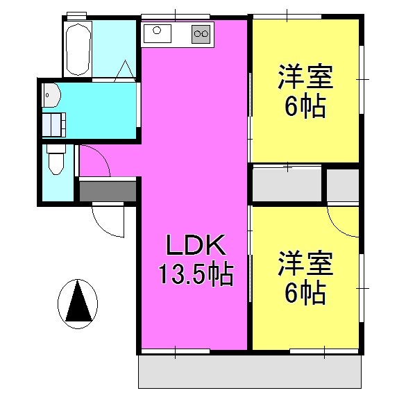ベルティハイツ 202号室 間取り