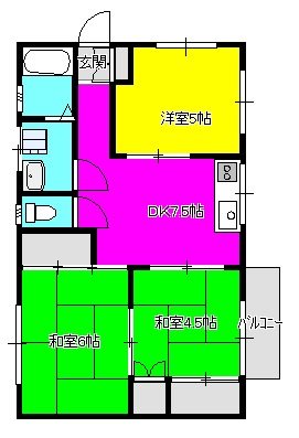 ヒルポート上大島 105号室 間取り