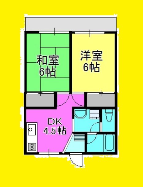 グレージュキャッスル2号棟 202号室 間取り