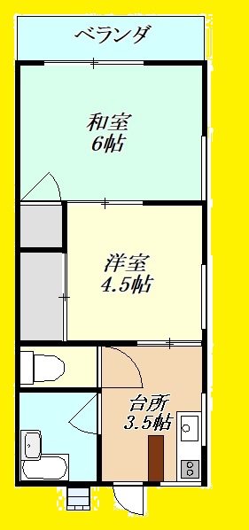 五城ハイツ 203号室 間取り