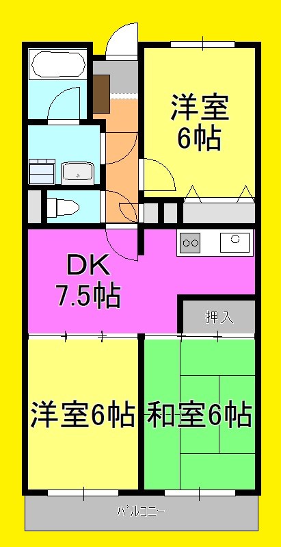 パストラル南橋本 406号室 間取り