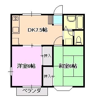 ハビテーション城山Ａ 201号室 間取り