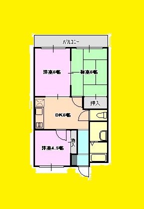 グリーンアベニュー　2号棟  205号室 間取り