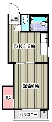 オーグハマダ 201号室 間取り