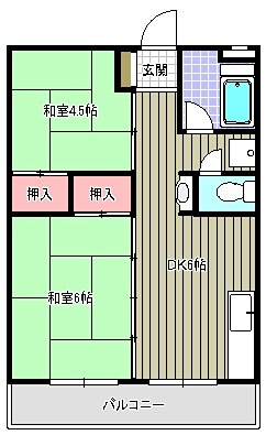 フラワーハイツB 101号室 間取り